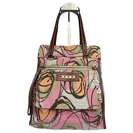 Bolsa de mão abstrata multicolorida vintage Marni