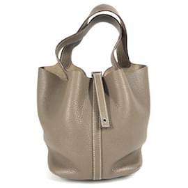 Bolso Hermès Picotin Lock MM 22 en Gris Etoupe