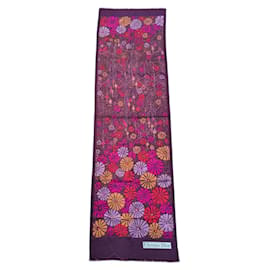 Dior Seidenschal Rosa und Lila Blumenmuster