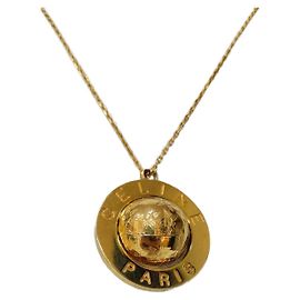 Collana Céline con pendente medaglia globo dorata