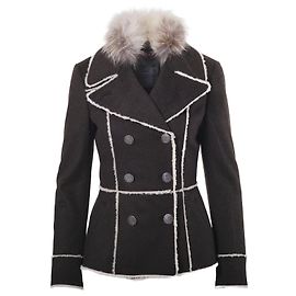Chaqueta de Lana Vintage de Prada con Cuello de Piel