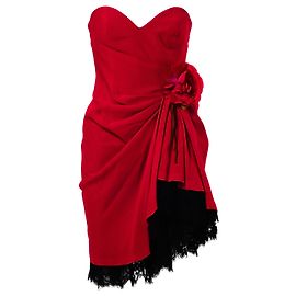 Moschino Couture Strapless Rosette Kleid – 90er