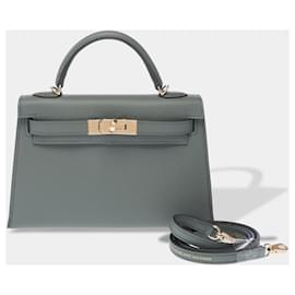 HERMES Kelly Mini Leder Tasche in Grün - 103147 - Hermès