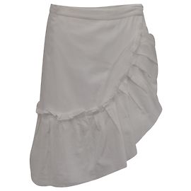 Falda Mini Rizada Valentino Garavani en Algodón Blanco
