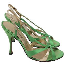 Sandali con cinturini Dolce & Gabbana in raso verde