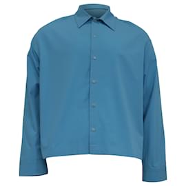 Camicia cropped con bottoni La Casa di Jacquemus in poliestere blu