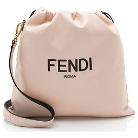 Fendi Nappa Leather Drawstring Medium Shoulder Bag