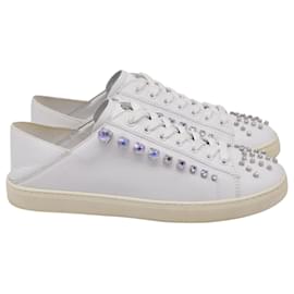 Sneakers basse convertibili Goldie Shine in pelle bianca di Stuart Weitzman