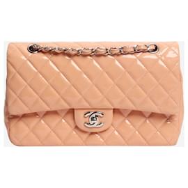Chanel Borsa a doppio flap in pelle verniciata rosa 2012