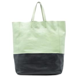 Bolsa tote vertical bicolor em couro verde Celine - Céline