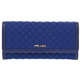 Prada 1M1132 Blauer Langer Geldbeutel