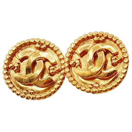 Chanel Vintage CC Bottone Rotondo Clip-On Metallo