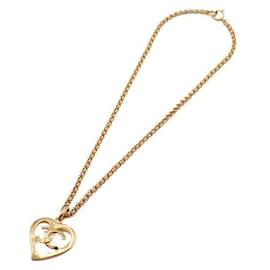 Pendente Chanel Vintage CC Heart Long in metallo XL