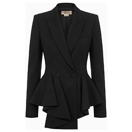 Alexander McQueen Jacke Black Peplum aus schwarzer Wolle