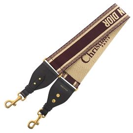 Burgunderrote Canvas-Schultergurt von Christian Dior