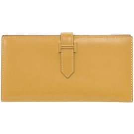 Cartera larga Hermès Bearn Soufflet Vautadelact Paille