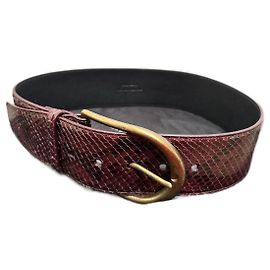Saint Laurent Python Gürtel Bordeauxrot