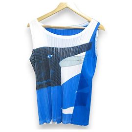Issey Miyake PLEATS PLEASE KAZUMASA NAGAI Serie Vita Top Senza Maniche Stampa Animale