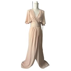 Vestido rosa transparente Asos Design con abertura frontal
