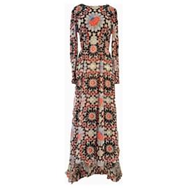 Robe Chanel Mousseline Imprimée Resort 2015 en soie