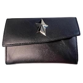 Portafoglio in pelle nera Thierry Mugler con stella
