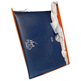 Hermès Leather Postcard Pouch Blue