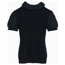 Burberry Ruffled Night Top Schwarz Polyamid
