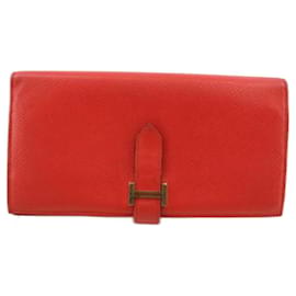 Portafoglio Hermès Rosso in Pelliccia