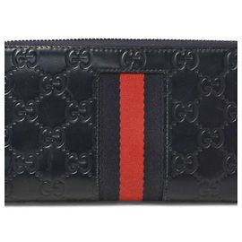 Gucci Langer Geldbeutel in Dunkelblau und Rot