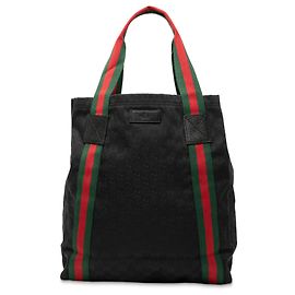 Tote de lona GG negra de Gucci