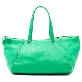 Bottega Veneta Grüner Intrecciato-besetzter Cervo Tote