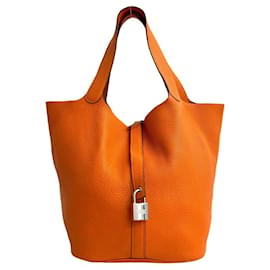 Bolso Hermès Picotin Lock GM en naranja