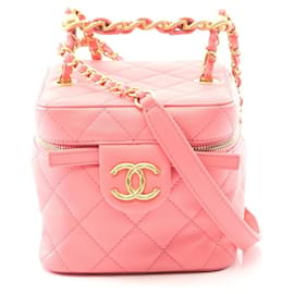 Borsa a spalla in agnello matelassé rosa Chanel