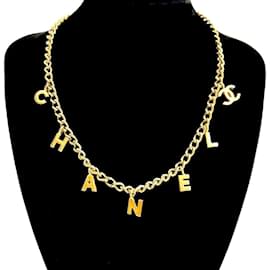 Collana a catena placcata oro con motivo logo Coco Mark vintage di Chanel