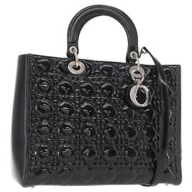 Christian Dior Lady Dior Cannage Stitch Patent East West