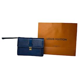 Clutch Vintage Louis Vuitton in Pelle EPI Blu