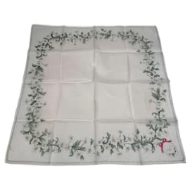 Foulard Vintage Dior Floreale Bianco Verde Rosa