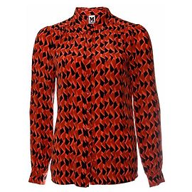 Camisa Missoni, de color rojo/naranja con estampado gráfico de fantasía en talla S.