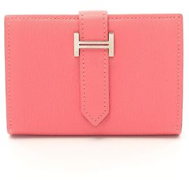 Tarjetero Mini Bearn de Hermès en Rosa Azalee