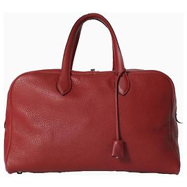 Borsa Hermès Victoria 2001 in pelle rosso scuro