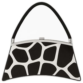 Vintage Borsa Jacques Fath Cow Print Couture in pelle nera e bianca