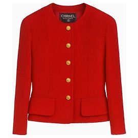 Chanel Boutique Tweed Jacke Rot