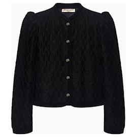 Veste Yves Saint Laurent Rive Gauche en velours noir matelassé