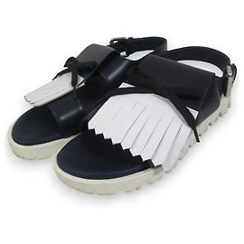 Sandali in pelle con frange Marni