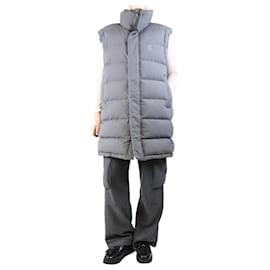 Chaleco largo gris de plumas - talla L - Autre Marque
