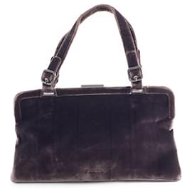 Borsa in pelle marrone scuro Prada