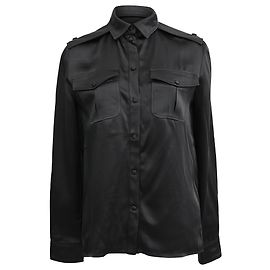 Camisa de satén negra estilo western Tom Ford en acetato