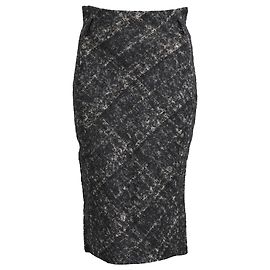 Falda lápiz tejida Bottega Veneta en lana gris