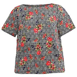 Blusa Impresa Oscar De La Renta en Algodón Multicolor