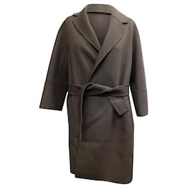 Gürtelmantel S Max Mara aus brauner Schurwolle